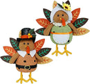 CRCZK Thanksgiving Turkey Decoration Fall Harvest Tabletop Decor Standing turkey with Dangling Legs, 2 Pack Plush Stuffed Turkeys Shelf Figurine Gift for Autumn Fall Harvest Halloween Home Decorations by CozyNest Decor