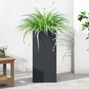 Stoog 30" Tall Planters for Outdoor Plants, All-Weather Metal Planter Boxes Set of 4, with Removable Insert Shelf, Modern Design, Indoor/Outdoor Use, Black by GreenHaven Gardens
