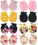 BQUBO Newborn Infant Toddler Mittens No Scratch Cotton Elastic Wrist Gloves Hypoallergenic for 0-6 Months Baby Boys Girls by TinyTreasures Baby Boutique