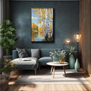 Poplar trees beside the blue sky and white clouds are suitable for living rooms bedrooms and offices Landscape posters and wall paintings by CozyNest Decor