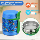 Bento Lunch Box Set With 10oz Soup Thermo, Leak-proof Lunch Containers with 4 Compartment, Kids Hot Thermo Food Jar/Insulation Lunch Bag, Food Containers for School（Shark） by TinyTreasures Baby Boutique
