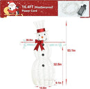 4.5FT Lighted Snowman for Christmas Decoration, 3D Pre-Lit Iridescent Snowman Xmas Decor with 100 LED Lights, Glittered Standing Holiday Display for Outdoor, Indoor by CozyNest Decor