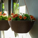 LA JOLIE MUSE Hanging Planters for Outdoor Plants, Large Outdoor Hanging Planters with Drain Holes Ash Brown, Honeycomb (13.2 Inch, Set of 2) by CozyNest Decor