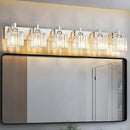 Modern Bathroom Vanity Light 6-Lights Brushed Nickel Vanity Light Crystal Wall Light Bathroom Light Fixtures by CozyNest Decor