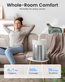 Feekaa Stainless Steel Humidifier Easy Clean, 4L/1Gal Cool Mist Humidifiers for Bedroom up to 500 sq ft, Dishwasher Safe Humidifier Large Room, Humidifiers for Bedroom Baby Nursery Living Room Office by TinyTreasures Baby Boutique