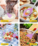 Pack of 2 Large Silicone Cooking Spoons,Non Stick Solid Basting Spoon,Heat-Resistant Kitchen Utensils for Mixing,Serving,Draining,Stirring (PURPLE) by CozyNest Decor
