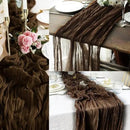 10FT 12 Pack Brown Cheesecloth Table Runner 20 x 120 Inch Long Boho Fabric Rustic Cheese Cloth Table Runner for Wedding Bridal Shower Baby Shower Gauze Sheer Birthday Party Table Decorations by CozyNest Decor