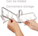 Clothes Drying Racks 2 Pack Grey Colour Small Folding Portable Underwear Hangers with 12 Clips 360° Rotatable Hook for Socks Drying Towels Bras Baby Clothes Gloves Plast by TinyTreasures Baby Boutique