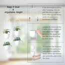 Hanging Planters 2 Tiers Metal Plant Hangers for Indoor Outdoor Plants Wall Ceiling Hanging Flower Pot Basket Holders Kitchen Room Decor(White) by GreenHaven Gardens