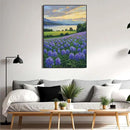 The lavender scenery all over the lake at sunset is suitable for posting in the living room bedroom office landscape poster wall painting by CozyNest Decor
