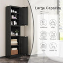 67" Tall Bathroom Storage Cabinet, Narrow Metal Floor Cabinet with 2 Doors and Adjustable Shelves, Freestanding Metal Locker for Laundry, Kitchen, Dining Room by CozyNest Decor