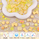 Assorted 170-230PCS Yellow Acrylic Beads for Bracelet Making, Flower Bow Butterfly Candy GummyBear Aesthetic Bracelet Charms,Cute Beads for Jewelry Making DIY Necklace Keychain Phone Charm by TinyTreasures Baby Boutique