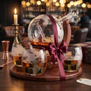 Etched World Decanter Whiskey Globe