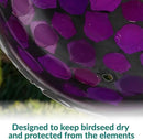 Sunnydaze 6-Inch Glass Mosaic Hanging Bird Feeder for Outdoors - Fly-Through Wild Bird Feeder - Iridescent Purple Mosaic by GreenHaven Gardens