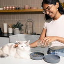 The Slowdown Bowl Silicone Slow Feeder for Cats & Kittens, Slow Eating Mealtime Solution with Modern Lick Mat Design, Reduces Gulping, Fits 1 Cup 6” Across x 1.25” Tall, Small-Tan by CozyNest Decor