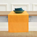 Solino Home Linen Table Runner 108 Inches Long - 100% Pure Linen Tangerine Yellow Dining Table Runner 14 x 108 Inch - Fete by CozyNest Decor
