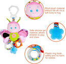 Baby Stroller Toy and Car Seat Toy for Infant with Teether Hanging Rattle Toys Clip on Stroller Toy Soft Plush Baby Toys for Boys and Girls 3-12 Months by TinyTreasures Baby Boutique