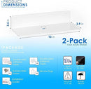 OAPRIRE White Acrylic Floating Shelves Set of 2 - Damage Free Expand Wall Space - 12 Inch Wall Shelves with Strong Adhesive for Bathroom, Bedroom, etc by CozyNest Decor
