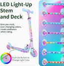 BELEEV V2 Scooters for Kids with Light-Up Wheels & Stem & Deck, 2 Wheel Folding Scooter for Girls Boys, 3 Adjustable Height, Non-Slip Pattern Deck, Lightweight Kick Scooter for Children Ages 3-12 by TinyTreasures Baby Boutique