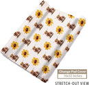 Custom Name Crib Bedding Set - Highland Cow Theme, Personalized Yellow Floral Nursery Bedding 3-Piece Set– Soft Blanket, Fitted Sheet, Changing Pad Cover – for Newborns Girls Nursery Gifts by TinyTreasures Baby Boutique