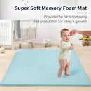 ACOMOPACK Baby Play Mat for Floor 1.3" Thick Memory Foam Play Mat 59"×71" Tummy Time Crawling with Non-Slip Bottom for Living Room,Nursery,Soft Velvet Playpen Mats for Kids,Infants（Light Blue） by CozyNest Decor