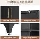 Kitchen Pantry Cabinet, 75" Tall Pantry Cabinet with Three Drawers, Freestanding Food Cupboard with Doors and Shelves, Metal Storage Cabinets for Dining, Living Room, Black, Assembly Required by CozyNest Decor