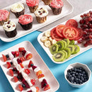 DELLING Large Serving Platter Set 16/14/12inch Large Serving Tray - Rectangular White Serving Trays for Party, Sushi, Oven Safe Dinnerware Set of 3, White by CozyNest Decor