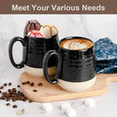 Hasense Coffee Mugs Set of 4, 15 Ounce Ceramic Coffee Cups with Handles, Porcelain Large Latte Mug for Coffee Cappuccino Tea, Black Mugs for Men, Women Christmas Holiday Gift by CozyNest Decor