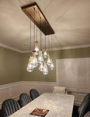 Raindrop 9-Light Chandeliers for Dining Room Gold Dining Room Lights Fixture Over Table, Brass Pendant Lights Kitchen Island, Adjustable Rope Teardrop Hanging Lamp Ceiling for Living Room by CozyNest Decor