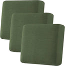 H.VERSAILTEX Super Stretch Individual Seat Cushion Covers - Sofa & Couch Cushion Slipcover Sets - Thick Jacquard Textured Twill Fabric (3 Piece XL Sofa Cushion Covers, Bronze Green) by CozyNest Decor