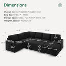 HONBAY Sectional Sleeper Sofa with Pull Out Bed U-Shape Sectional Couch with Storage Chaise 6 Seater Sleeper Sectional Sofa Bed, Velvet Black by CozyNest Decor