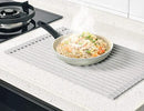 Surpahs Over Sink Foldable Multipurpose Roll-Up Dish Drying Rack, Silicone Wrapped Stainless Steel, Warm Gray, 20.5" x 13.1" by CozyNest Decor