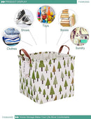 FANKANG Square Nursery Hamper Storage Bins Canvas Laundry Basket Foldable with Waterproof PE Coating Large Storage Baskets Gift Baskets for Children Office Bedroom ClothesToys (SquareGreen forest) by TinyTreasures Baby Boutique