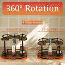 2 Tier Lazy Susan Organizer,2-Tier Spinning Spice Rack with Stable Carousel Base & 4 Height Settings for Cupboard Kitchen Countertop Dining Table Cupboard (Round) by CozyNest Decor