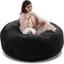 4FT Large Bean Bag Chairs,Big Adult Size Memory Foam Beanbags with Filler Included,Machine Washable Corduroy Cover,Ultra Soft Plush Gaming Bing Bag Puff Chair for Dorm, Living Room & Bedroom (Black) by CozyNest Decor