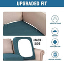 H.VERSAILTEX Super Stretch Individual Seat Covers - Sofa & Couch Cushion Slipcover Sets (Thick Jacquard Textured Twill Fabric, Deep Teal) - 2 Piece Large by CozyNest Decor