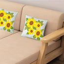 Embroidered Decorative Throw Pillow Cover, 18"x18" Set of 2, Farmhouse Pillowcase Yellow Sunflower Knit Pattern Cotton Canvas Cushion Case Square Floral Pillow Case for Sofa Couch Bed Living Room by CozyNest Decor