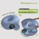 Cattasaurus Peekaboo Cat Cave, Extra Spacious for Multiple & Large Cats 12+ lbs, Scratch Detachable Beds for Indoor Cats, Washable Tunnel Bed, Comfy Cat Donut Tunnel (Light Gray+Light Gray, Jumbo) by CozyNest Decor