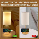 Dreamholder Table Lamp with 3 USB Charging Ports, Modern Desk Lamp with AC Outlet and Phone Stands, Perfect Bedside Lamp for Bedroom, Living Room, Office (Pack of 2) by CozyNest Decor