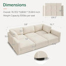 HONBAY Modular Sectional Sofa with Storage Corduroy Sectional Sleeper Sofa Modular Sectional Couches for Living Room,Beige by CozyNest Decor