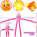 Easter Bunny LED Pop Tubes Light Up 4 Pcs Sensory Fidget Toys, Telescopic Suction Cup Easter Basket Stuffers Easter Egg Fillers Toys Party Favors Game Prizes Goody Bags Treats Gifts for Kids 3+ by TinyTreasures Baby Boutique