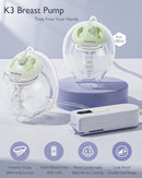 Hands Free Breast Pump K3,Portable Breastfeeding Pumps with Modes & 9 Levels,3 Fine-Tuned Rhythms,Leak-Proof & Low Noise Double Seal Flange 15-24mm by TinyTreasures Baby Boutique