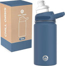 Chill Oasis Water Bottle | Compatible With Popular Flavor Cartridges | BPA Free, Leak Proof, Double-Walled Vacuum Insulated Stainless Steel, and Dishwasher Safe | Cold for 24 Hours (Navy, 12oz) by CozyNest Decor