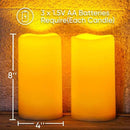 Homemory 8" x 4" Large Waterproof Outdoor Flameless Candles with Remote Control and Timer, Battery Operated Flickering LED Pillar Candles for Indoor Outdoor Lanterns, Porch, Long Lasting, Set of 2 by CozyNest Decor