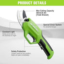 WORKPRO 7.2V Electric Pruning Shears, Battery Powered Pruning Shears, Cordless Tree Pruner, 0.8 Inch Cutting Diameter, Branch Cutter Gardening Scissors with Rechargeable Battery by GreenHaven Gardens