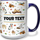 Personalized Mug for Kids - Dogs - Custom Name/Text, Ceramic Hot Chocolate/Cocoa/Coffee Cup for Boys/Girls, Birthday/Christmas/Holiday Gift - 15 oz, Navy Blue Handle by TinyTreasures Baby Boutique