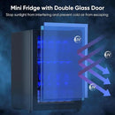 2.5 Cu.Ft Wine Fridge, Mini Fridge With Glass Door, Wine Cooler Refrigerator, Beverage Drink Beer Cooler, Adjustable Shelves & Digital Temperature Display, 22 Bottle 95 Can by CozyNest Decor
