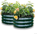 GARDMAX 2 Pack 2x2x1FT Galvanized Round Raised Garden Bed Kit, Metal Planter Boxes Outdoor with Easy Assembly, Large Garden Bed for Vegetables, Fruits, Flower, Herbs Dark Green by CozyNest Decor