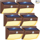 Peasur 6 Packs Solar Outdoor Lights Motion Sensor Solar Security Lights Waterproof with 3 Lighting Modes Solar Powered Wall Lights Outside for Garden Fence Yard Deck, Brown Warm by GreenHaven Gardens