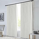Macochico 100% Blackout Greyish White Linen Curtains 84 Inches Long Pinch Pleated Burlap Curtains for Bedroom Living Room Farmhouse Nursery Thermal Window Panels with Tieback 72”Wx84”L 1 Panel